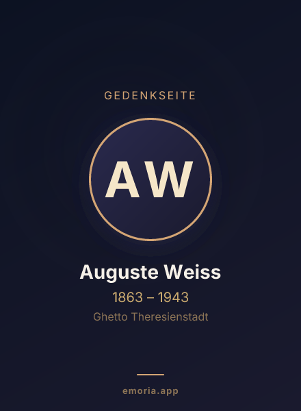 Gedenkportrait von Auguste Weiss