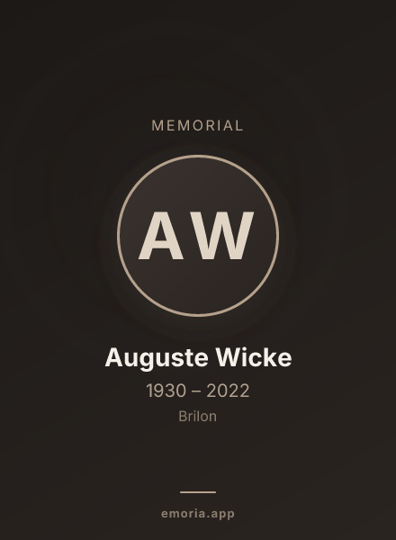 Memorial portrait of Auguste Wicke