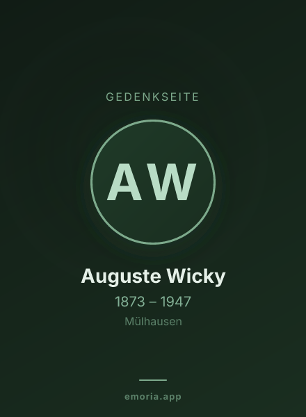 Gedenkportrait von Auguste Wicky