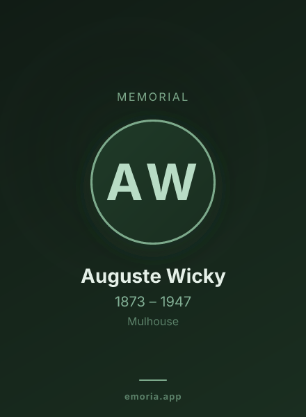Memorial portrait of Auguste Wicky