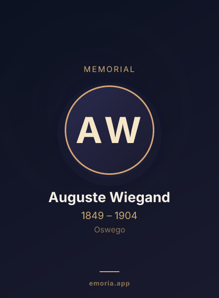 Memorial portrait of Auguste Wiegand