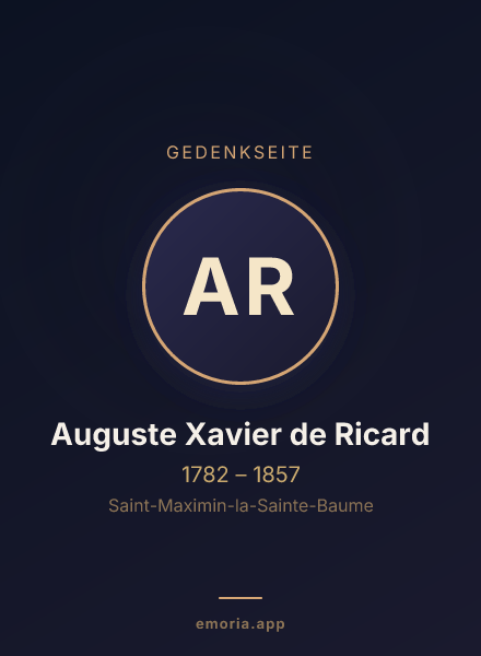 Gedenkportrait von Auguste Xavier de Ricard