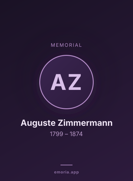 Memorial portrait of Auguste Zimmermann