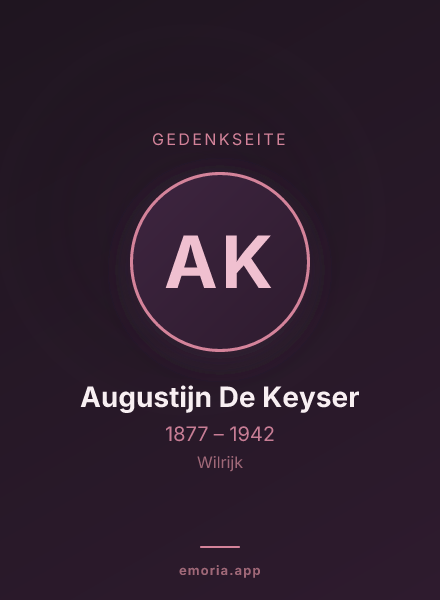 Gedenkportrait von Augustijn De Keyser