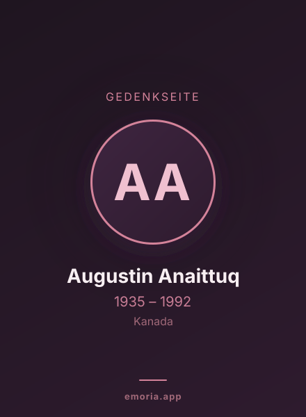 Gedenkportrait von Augustin Anaittuq