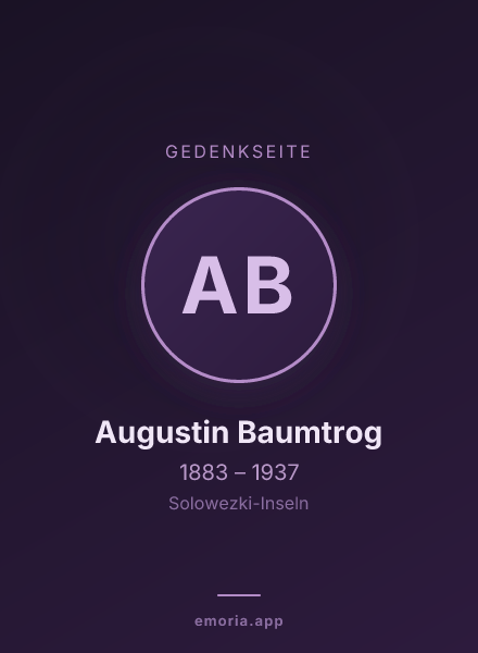 Gedenkportrait von Augustin Baumtrog