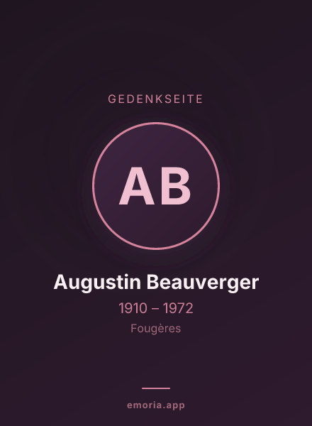 Gedenkportrait von Augustin Beauverger