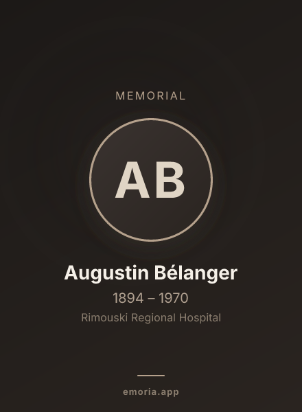 Memorial portrait of Augustin Bélanger
