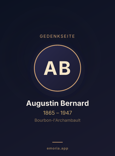 Gedenkportrait von Augustin Bernard