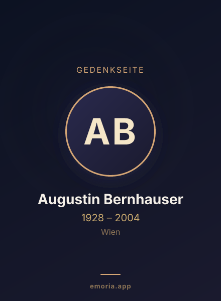 Gedenkportrait von Augustin Bernhauser