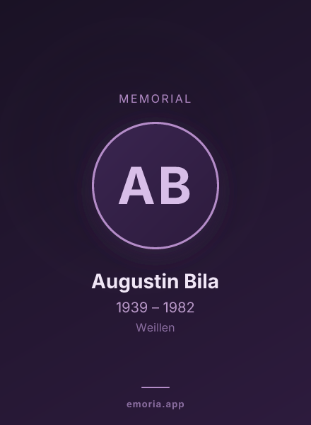 Memorial portrait of Augustin Bila