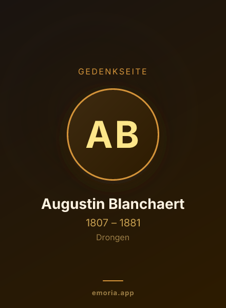Gedenkportrait von Augustin Blanchaert