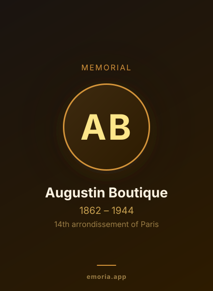 Memorial portrait of Augustin Boutique