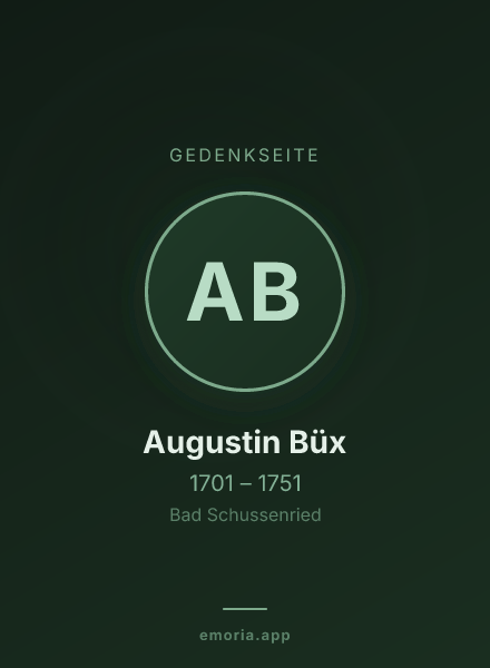 Gedenkportrait von Augustin Büx