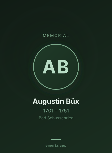 Memorial portrait of Augustin Büx