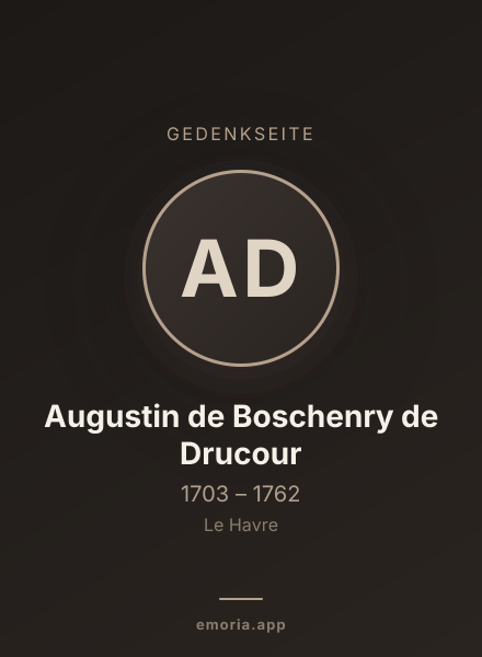 Gedenkportrait von Augustin de Boschenry de Drucour