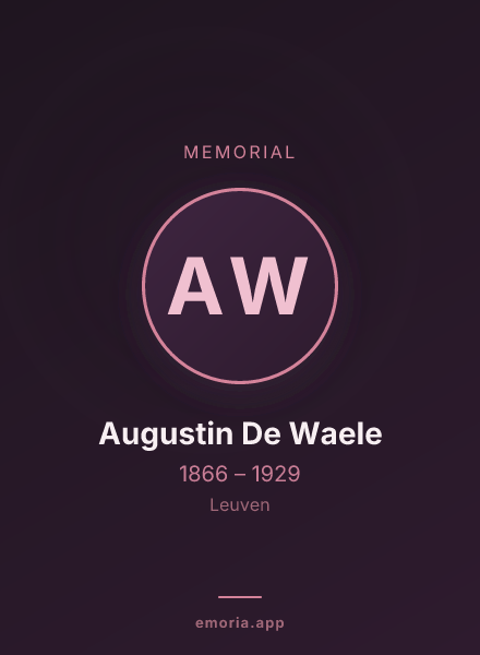 Memorial portrait of Augustin De Waele