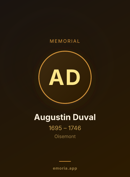 Memorial portrait of Augustin Duval