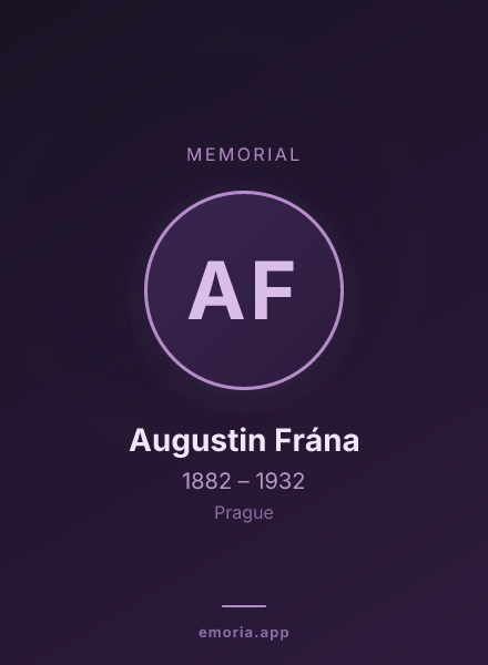Memorial portrait of Augustin Frána