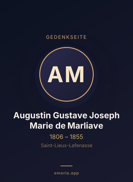 Gedenkportrait von Augustin Gustave Joseph Marie de Marliave
