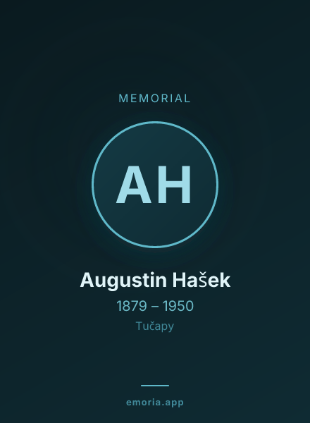 Memorial portrait of Augustin Hašek
