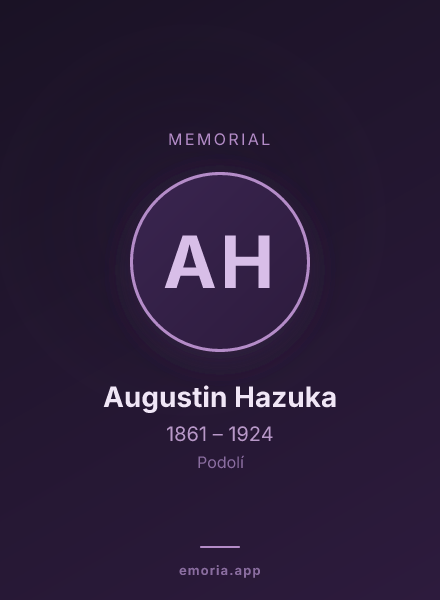 Memorial portrait of Augustin Hazuka