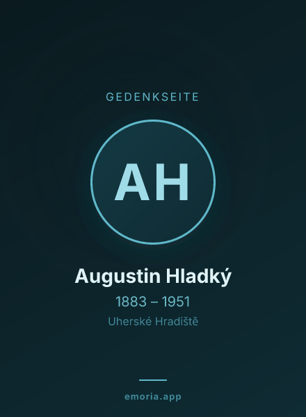 Gedenkportrait von Augustin Hladký
