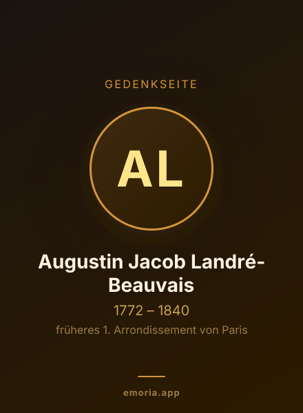 Gedenkportrait von Augustin Jacob Landré-Beauvais