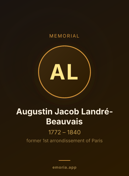 Memorial portrait of Augustin Jacob Landré-Beauvais