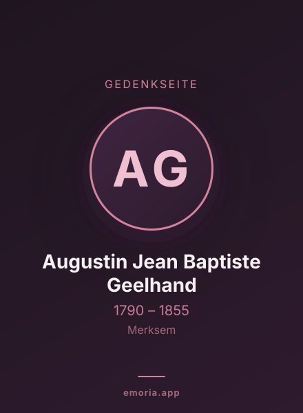 Gedenkportrait von Augustin Jean Baptiste Geelhand