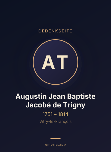 Gedenkportrait von Augustin Jean Baptiste Jacobé de Trigny
