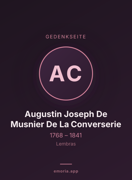 Gedenkportrait von Augustin Joseph De Musnier De La Converserie