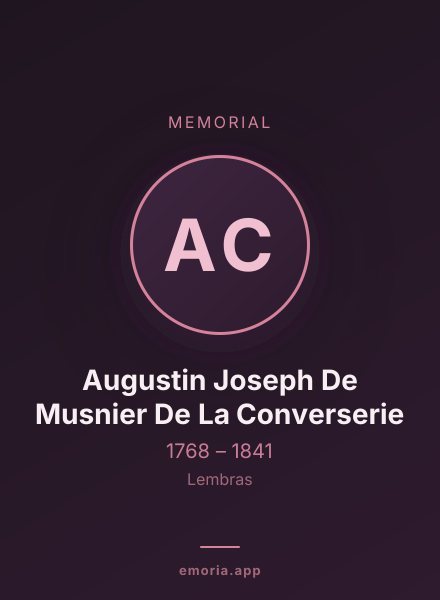 Memorial portrait of Augustin Joseph De Musnier De La Converserie
