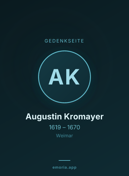 Gedenkportrait von Augustin Kromayer