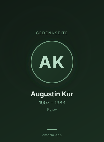 Gedenkportrait von Augustin Kůr