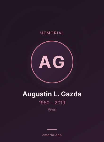 Memorial portrait of Augustin L. Gazda