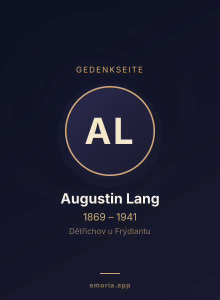 Gedenkportrait von Augustin Lang