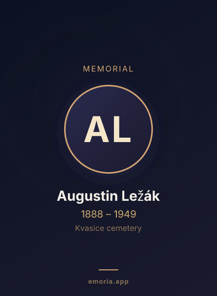 Memorial portrait of Augustin Ležák