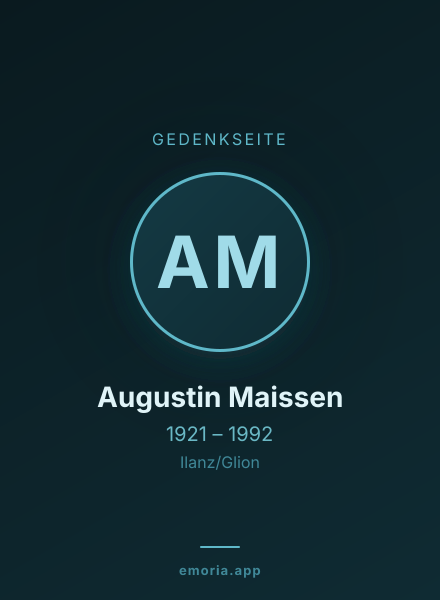 Gedenkportrait von Augustin Maissen