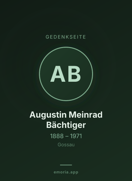 Gedenkportrait von Augustin Meinrad Bächtiger