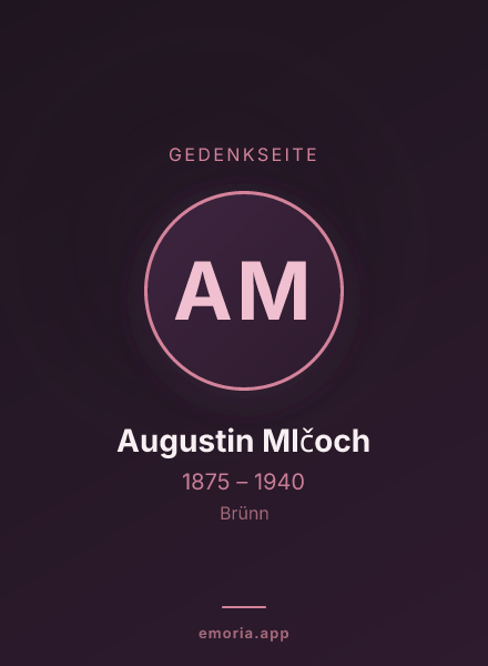 Gedenkportrait von Augustin Mlčoch