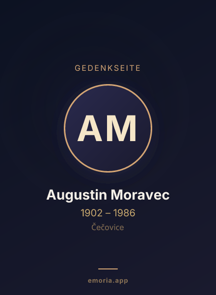 Gedenkportrait von Augustin Moravec
