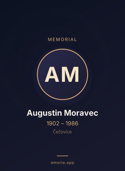 Memorial portrait of Augustin Moravec