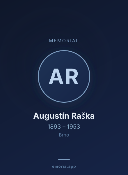 Memorial portrait of Augustín Raška