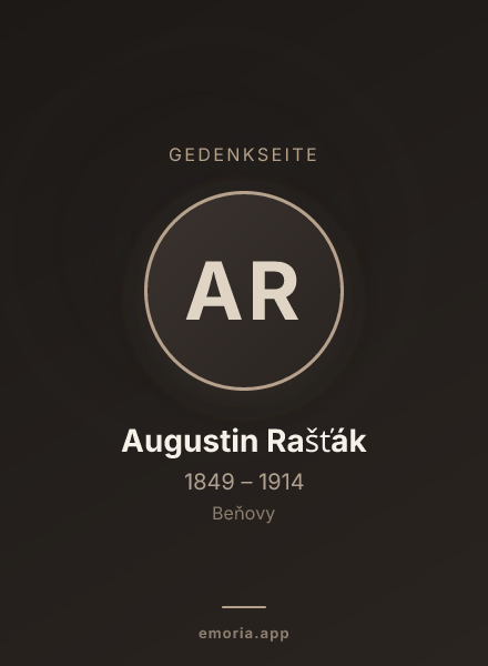 Gedenkportrait von Augustin Rašťák