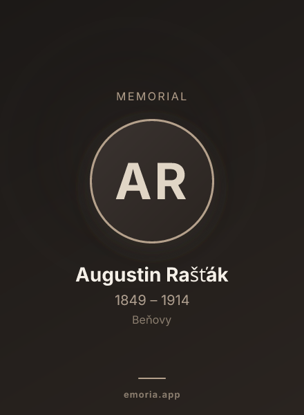 Memorial portrait of Augustin Rašťák