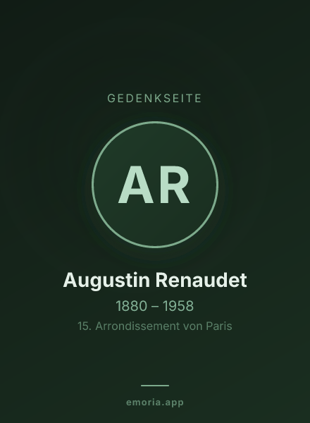 Gedenkportrait von Augustin Renaudet