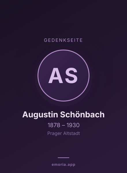 Gedenkportrait von Augustin Schönbach