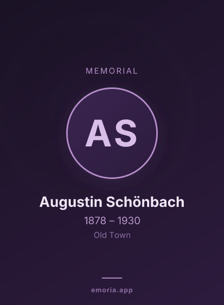 Memorial portrait of Augustin Schönbach