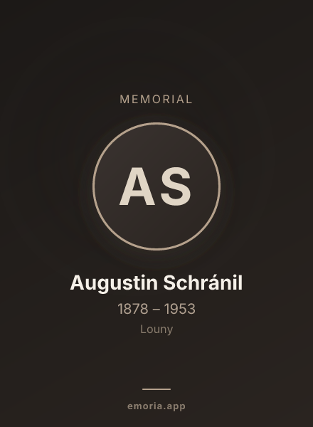 Memorial portrait of Augustin Schránil